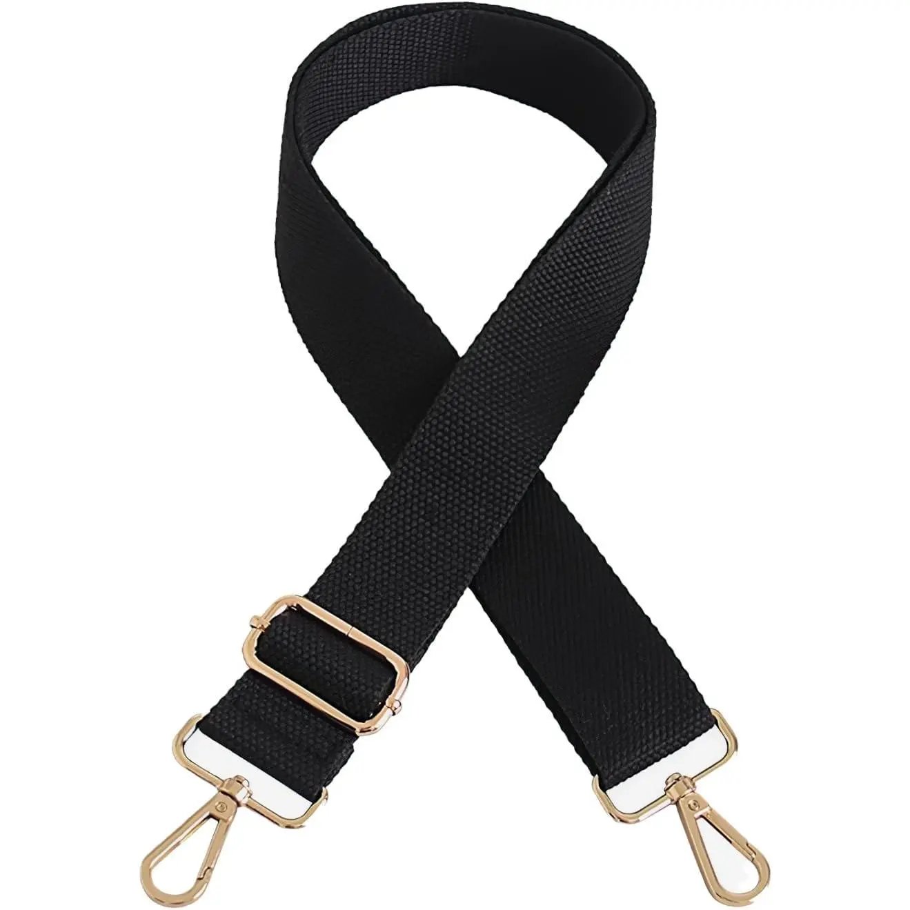 Wide  Strap Adjustable  Belt Canvas Purse Strap Crossbody Bag Handbag Strap(Black)