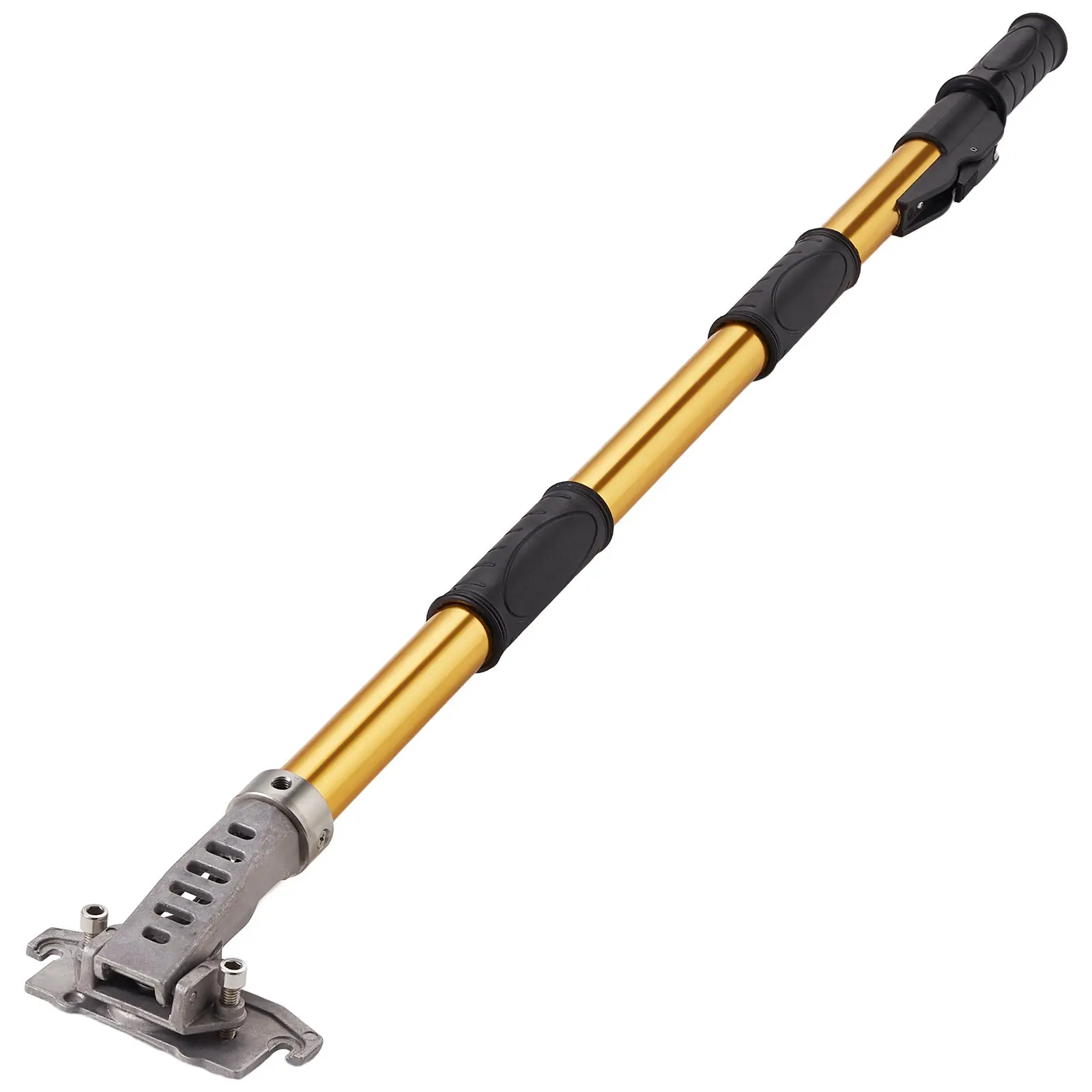 Drywall Flat Box Handle, 40''-64'', Anodized Aluminum Flat Finishing Extension Handle, 5-Section Length Adjustable, Non-slip Grip and 360 Painting for Plasterboard, Wallboard, Sheetrock