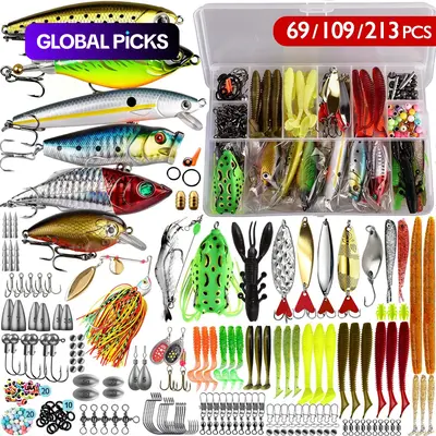 bass pro shop lure kits 130Piece Fishing Lures Kit for Anglers selling lures and soft baits Hand Bass Pro Shop BPS Tackle