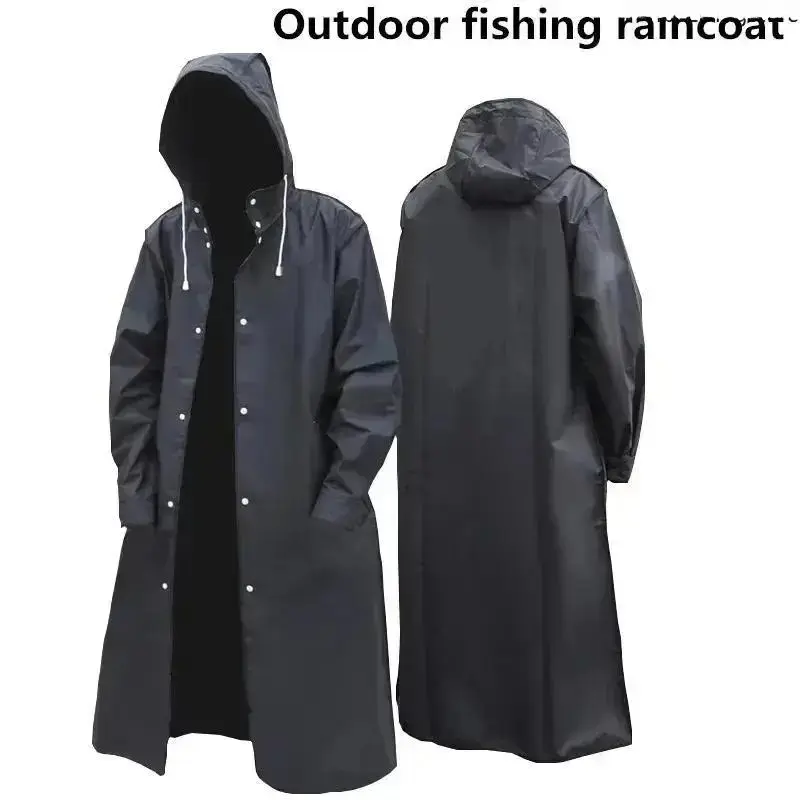 Unisex EVA Waterproof Hooded Raincoat - Full Body Cover, Lightweight Outdoor Sports Rainwear for Hiking, Travel (Sizes L, XL, XXL, 3XL)