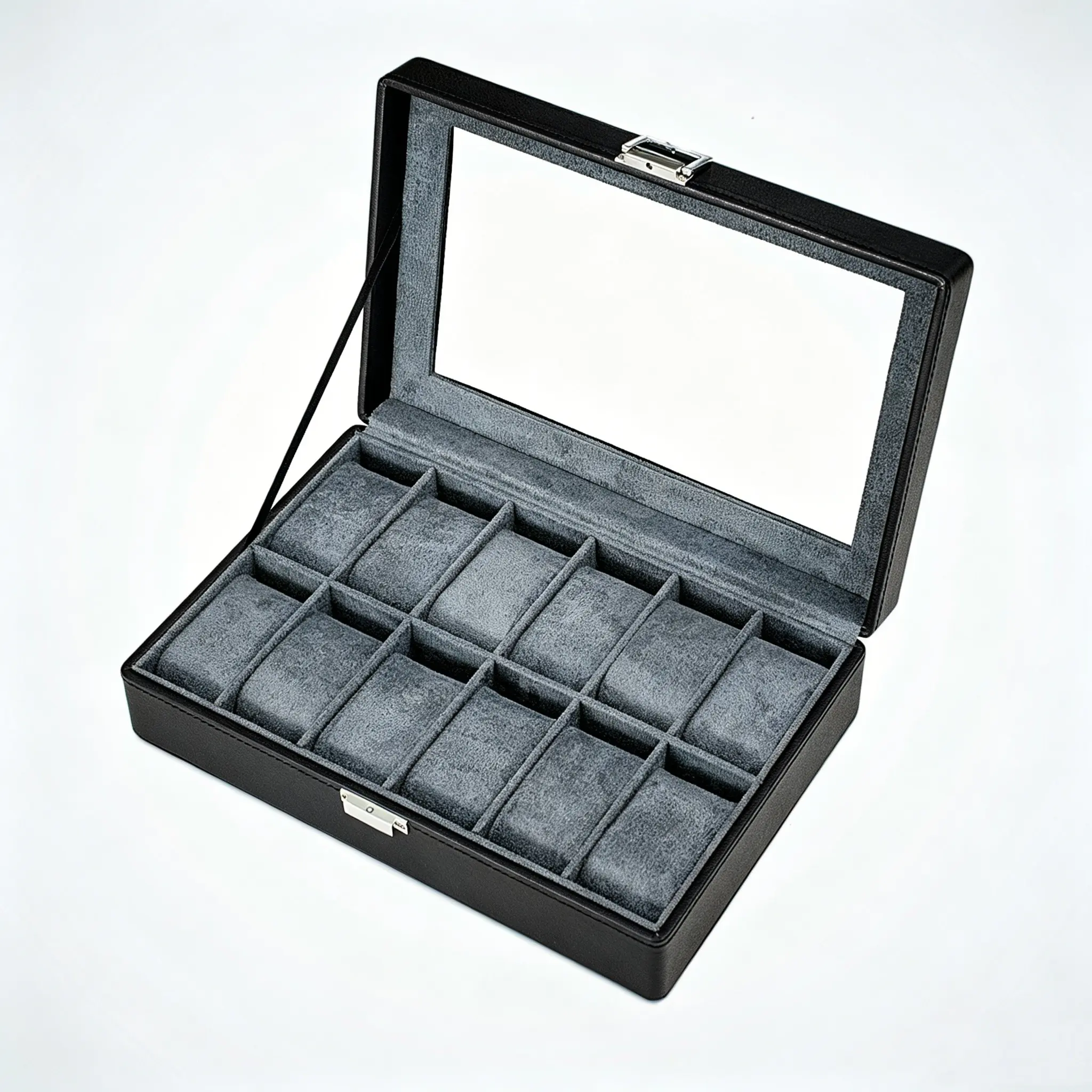 New Watch Jewelry Storage Box, Wristwatch Storage, Watchbox, Glass Transparent Flip Cover, 3-12 Slots, Organizer for Watches and Accessories, Watch Protector