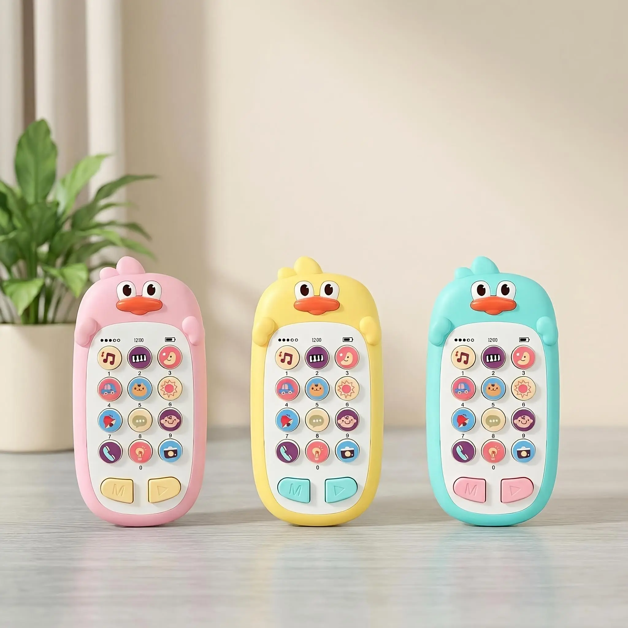 Cute Shape Duckling Music Mobile Phone Toys, Recording and Re-reading Story Machine, Early Learning Equipment-without Batteries, (Christmas, Halloween, Easter, Children's Day) Ideal Gift for Teenagers Interactive Gifts