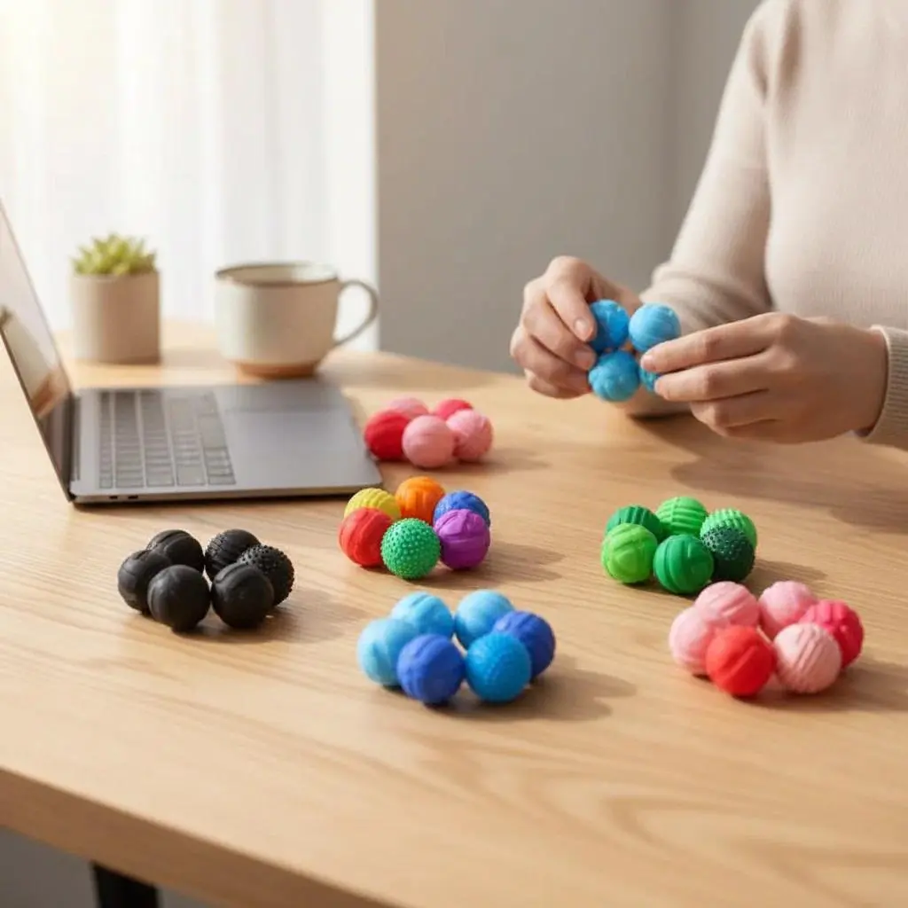 6pcs Silicone Magnetic Ball Stress Relief Toy - Oddly Satisfying Fidget Roller, Fidget Girlie Sensory Activities Tool, Learning Educational Toy, Ball Stress Relief Toys