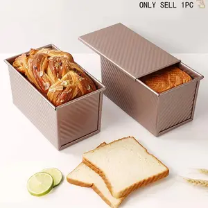 Non-Stick Toast Mold with Lid, Wave Bread Box, Carbon Steel Baking Tray, Essential Kitchen Tool for Sandwiches and Cakes, Kitchenware Bakeware
