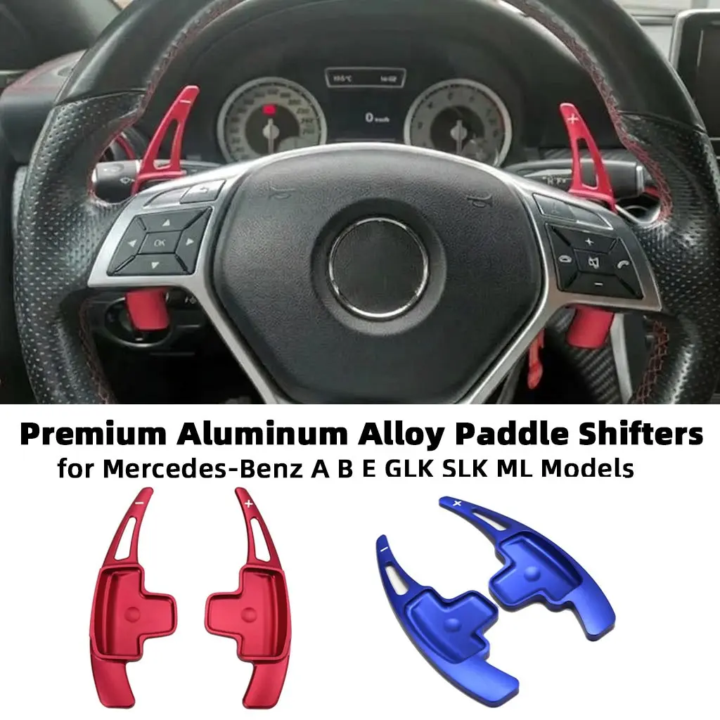 Premium Aluminum Alloy Paddle Shifters for Mercedes-Benz A B E GLK SLK ML Models - Ergonomic Steering Wheel Shift Extension 2011-2017