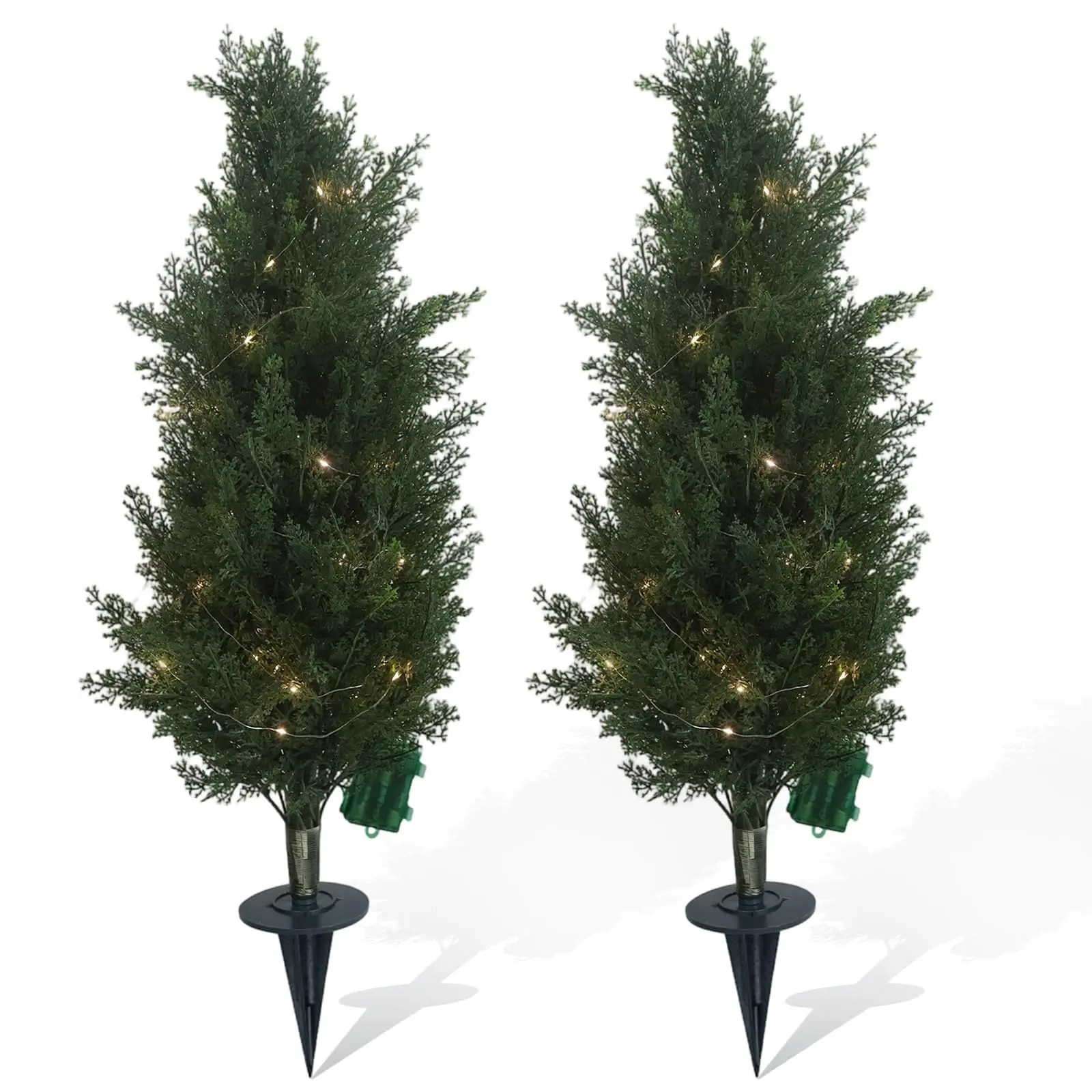 2PC UV Resistant Artificial Pine Trees – 90cm Realistic Fake Plants for Home,Office – Durable Plastic Greenery Decoration