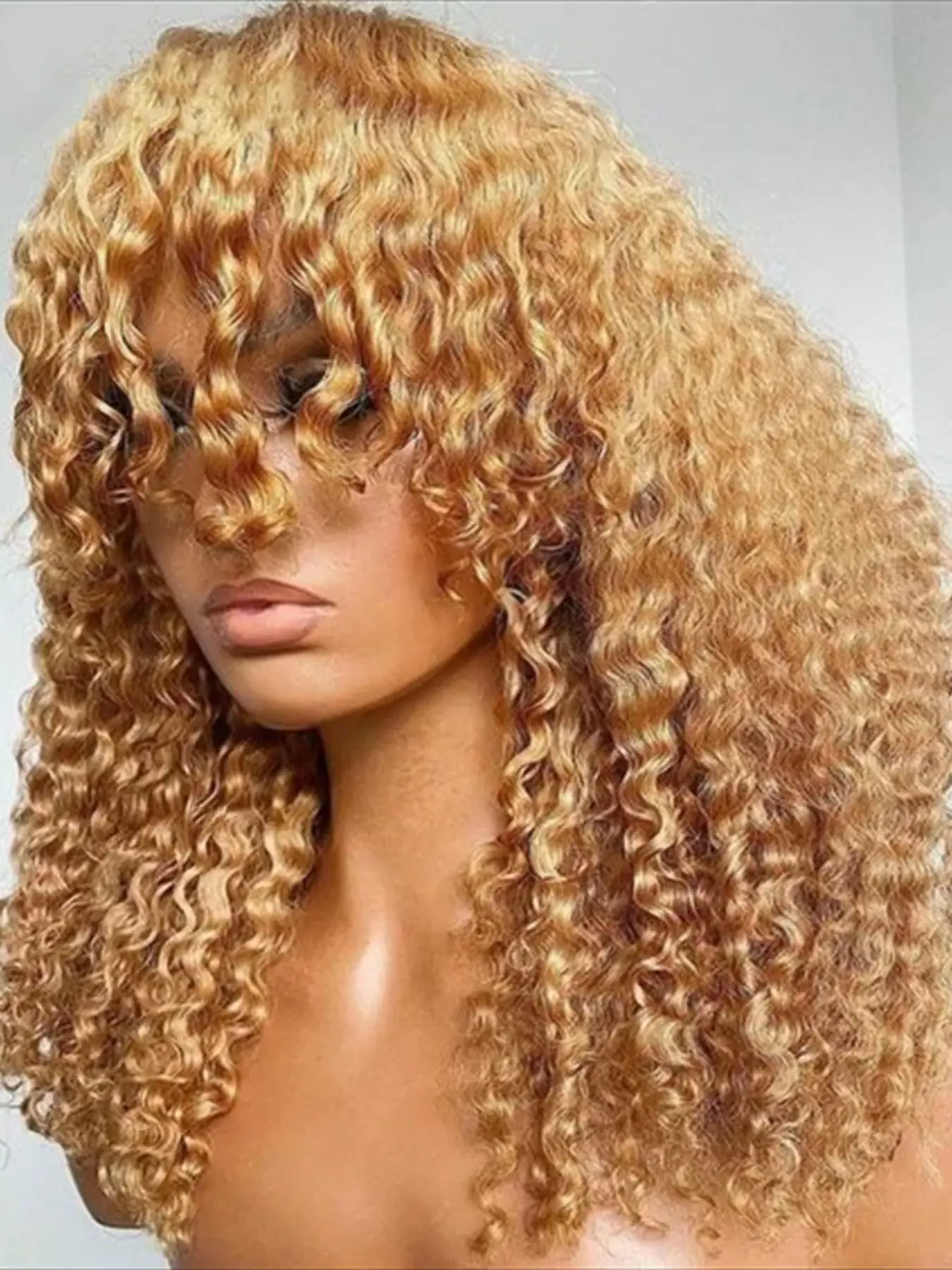 26-Inch Curly Wig, Soft Wave Lace Front, Pre-Plucked, Natural Hairline, Heat Resistant, Synthetic Fiber, Daily Wear, Women's Fashion, Authentic Look
