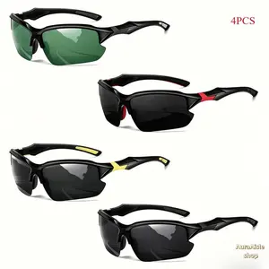 4-Pack Unisex Polarized Sports Sunglasses, Lightweight Windproof Plastic Frames with Glare Reduction for Driving and Fishing, Sports Glasses, Sunglasses For Sports