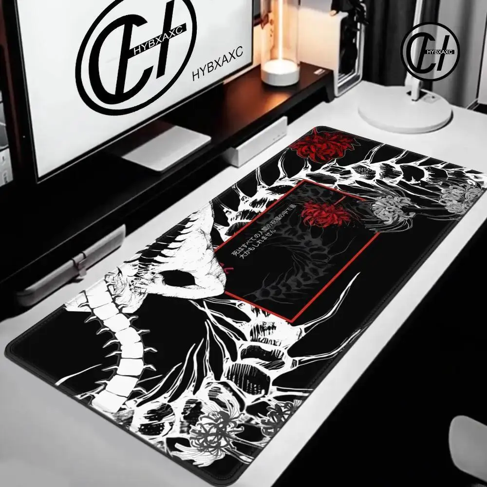 Tokyo Ghoul Anime Theme Gaming Mousepad, 90*40cm Micro-Weave Lock Edge Mat with Non-Slip Rubber Base & Wrist Support, PC Gaming Setup Desk Mat for Gamers, Oversize Pad