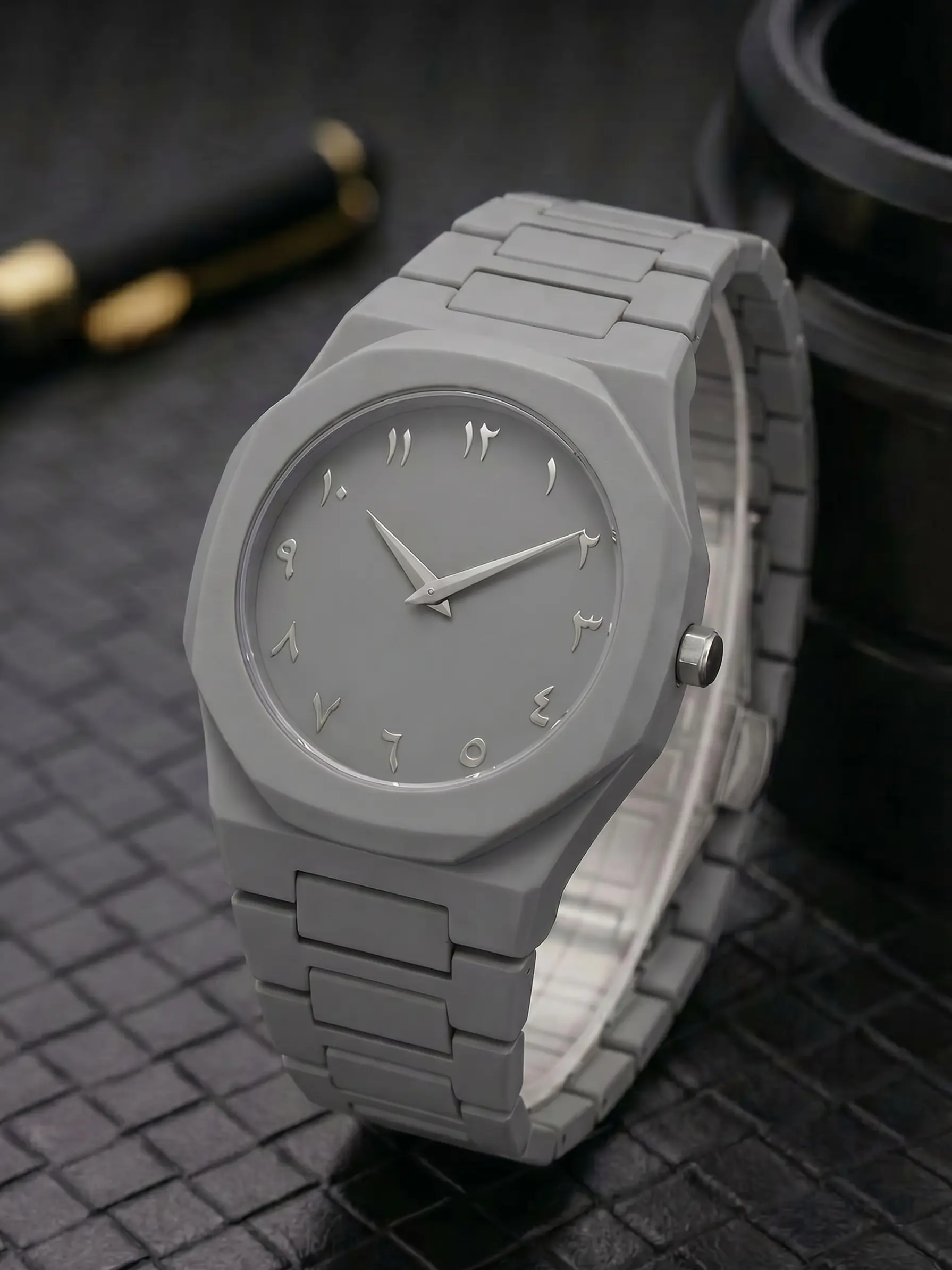 Men's Shell Analog Quartz Watch, Simple Octagonal Dial, Fashionable and Trendy, Versatile for Casual and Business Use, Unisex Design