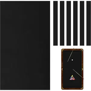 Billiard Cloth for Family, 8.53ft Fiber Material Pool Table Felt with Precut Design (6 Cloth Strips), Good Malleability & Good Tensile Properties for Home Clubs Indoor Sports Game