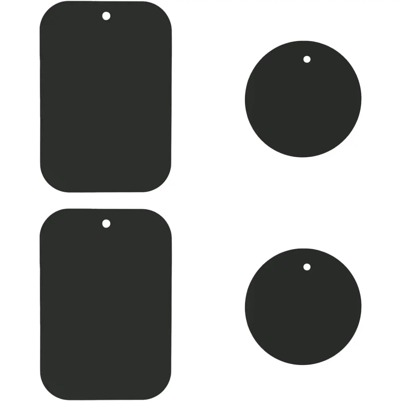Metal Plate 4 Pack for  Phone  Mount Holder Cradle, Compatible with   Mounts- 2 Rectangle and 2 Round, Black