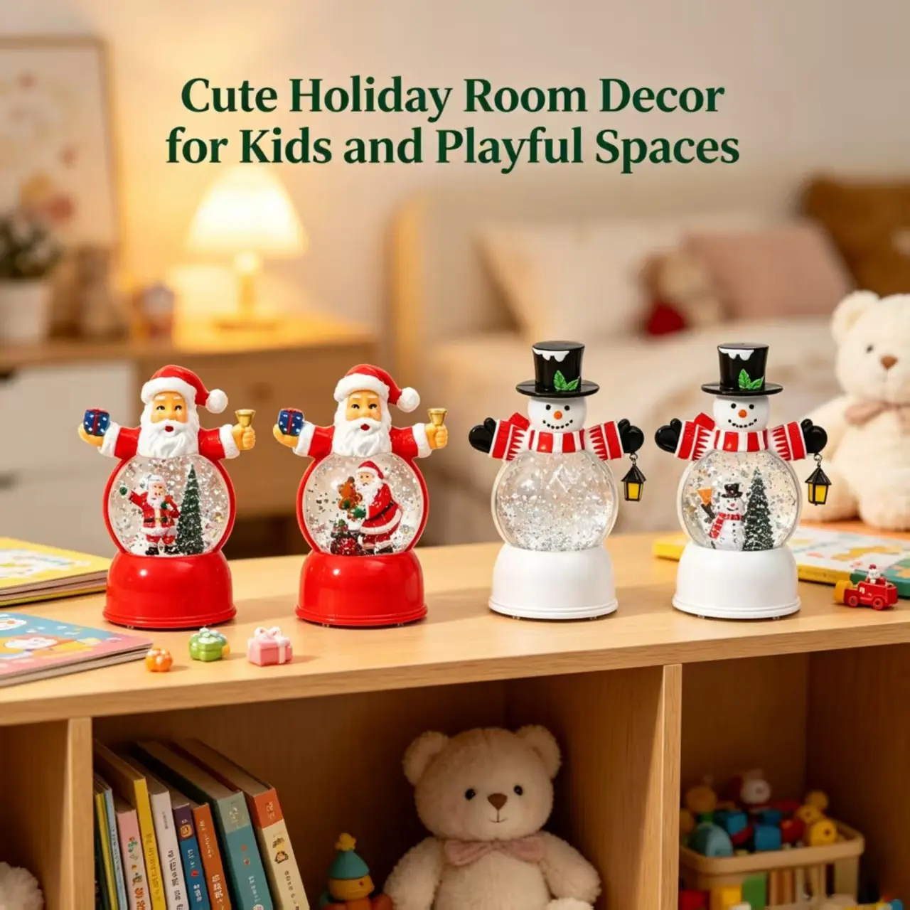 Christmas Santa Snowman Electric Snow Crystal Ball Music Box, LED Lights, Automatic Snowflakes, Kids Bedroom Decor, Holiday Ornament, Holiday Gift