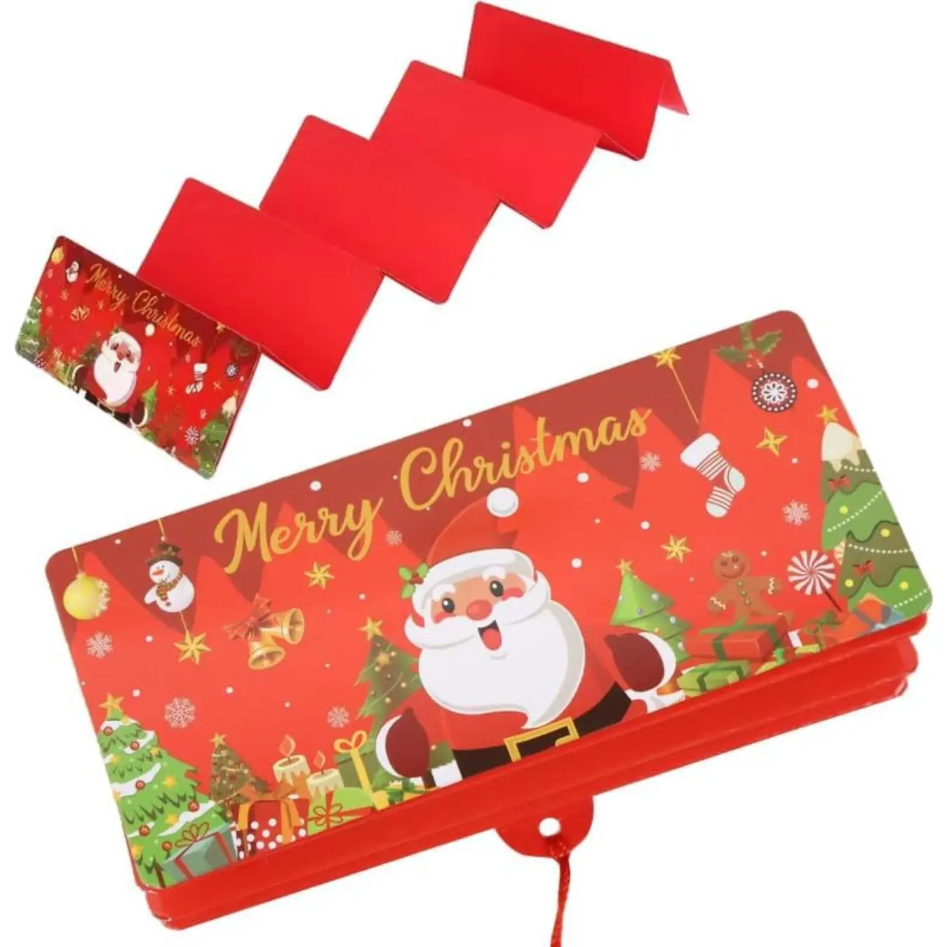 Christmas Cash Gift Envelope, 2026 New Christmas Money Holders with 10 Slots for Cash, Surprise Money Envelopes Gift Card Women Men Girls Boys Birthday Holiday (Red-3 pack)
