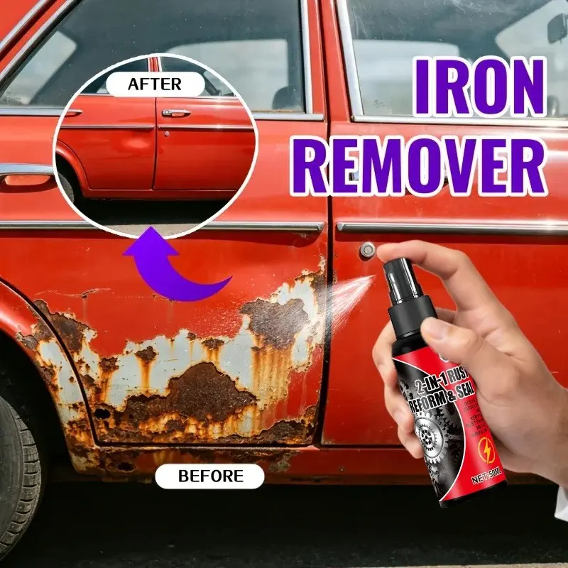 Universal Rust Remover and Preventer Spray, Easy Removal of Stubborn Rust, Suitable for Cars, Doors, Hardware Tools, Effective Rust Protection