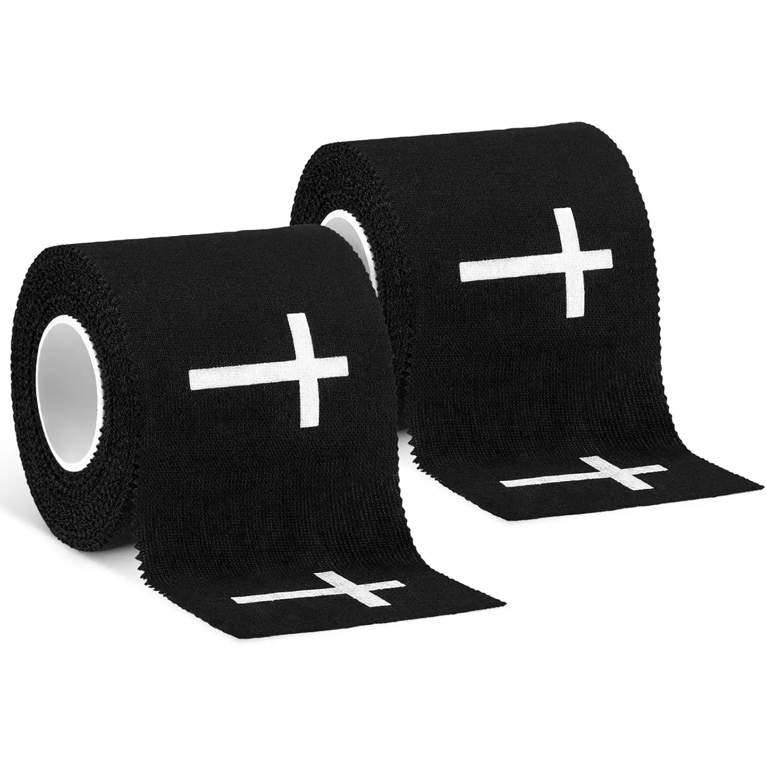 2 Pcs Christian Cross Athletic Tape Sports Tape 2in x 23ft Religion Jesus Wrist Wrap  Soccer Football Baseball, Gift  Graduation Teacher Nurses Week Pentecost(Black,Crosses)