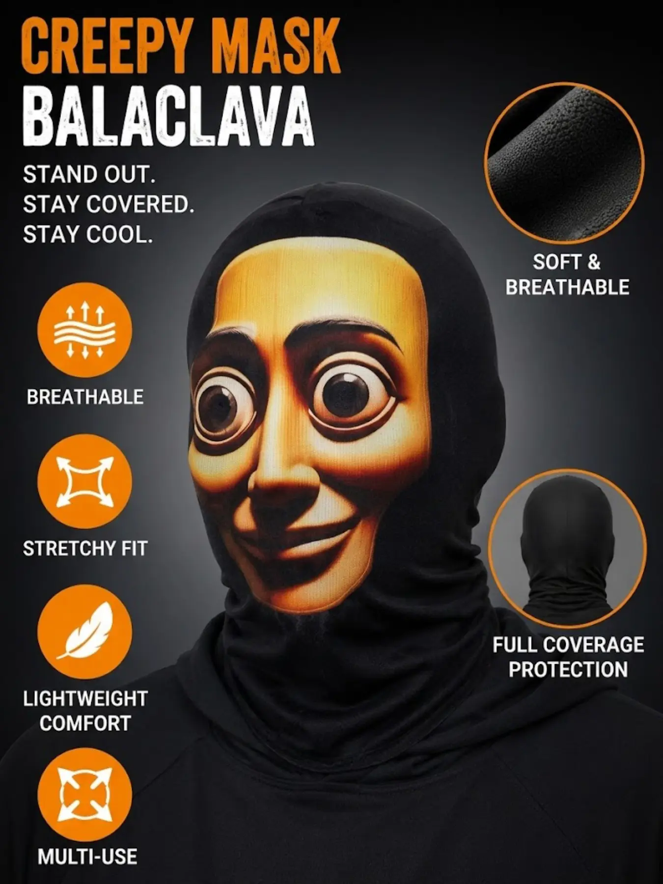 Cyberpunk Mask, Futuristic Full Face Mask, Perfect for Halloween Costume, Streetwear, Party Dressup, Unique Fashion Accessory