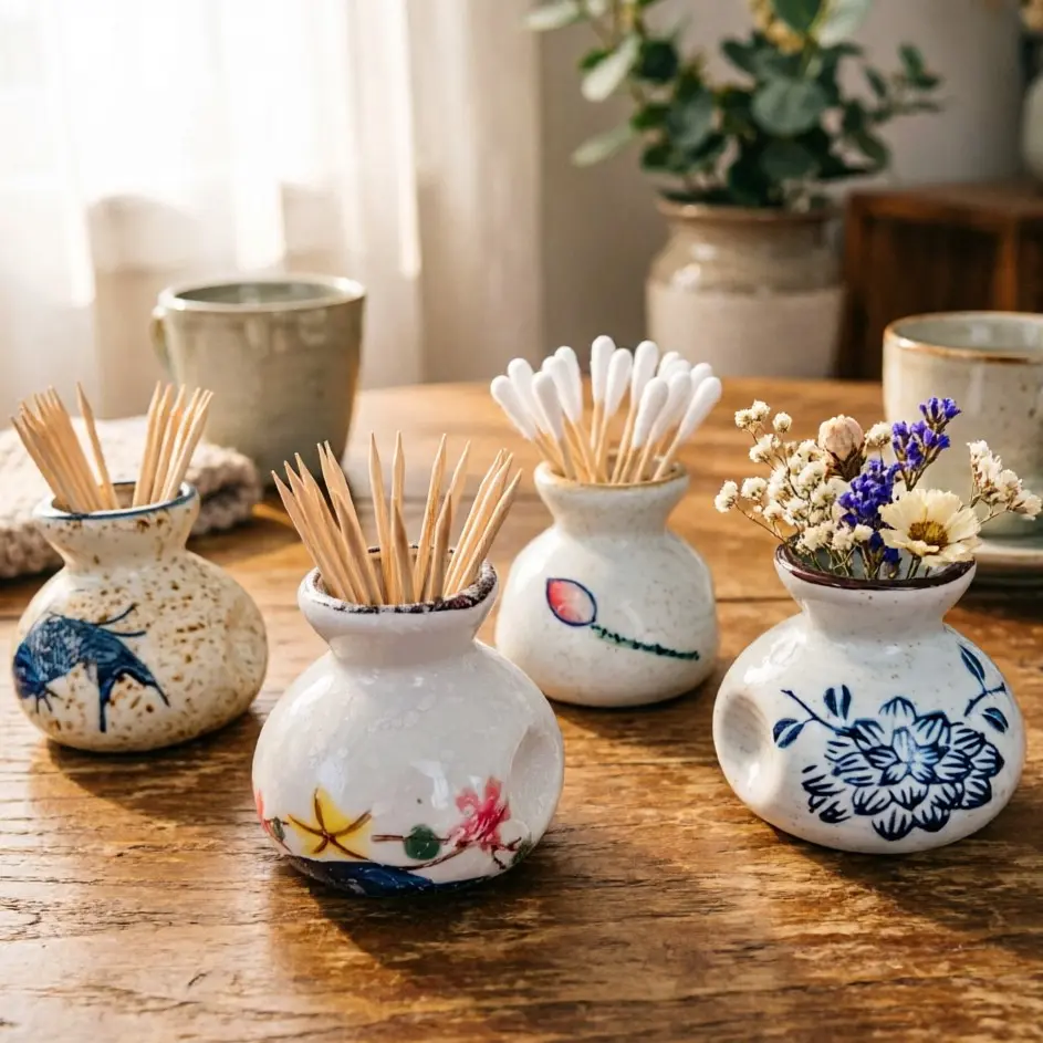 1pcs Toothpick Holder,Ceramic Toothpick Container,Porcelain Toothpick Dispensers for Home Kitchen Restaurant,Table Decoration