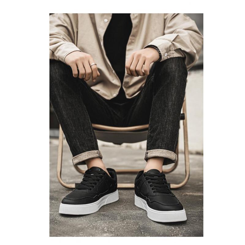 Men'S Low-Top Thick-Soled Sneakers - The Upper And Sole Have Cushioning Pads, Round-Toed Casual Sneakers, Perfect For Running, Gym, And Everyday Wear - Youth Fashion Lace-Up Sneakers (Low-Top Thick-Soled Sneakers)