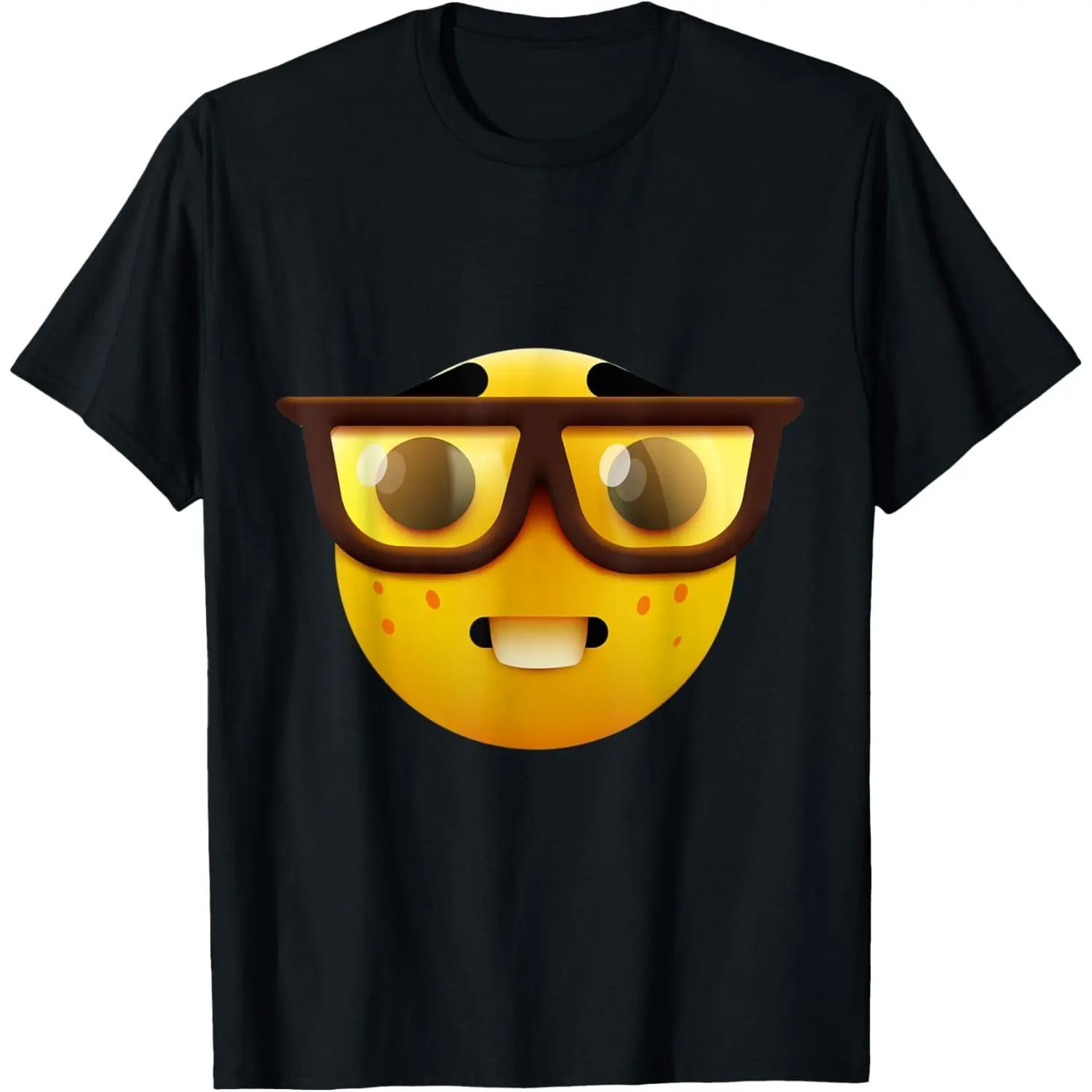 Women's Short-Sleeve Round Neck Nerd Face Funny Meme T-Shirt, Unisex Style, Comfortable Fit, Single-Piece Top, Shortsleeve, Casual