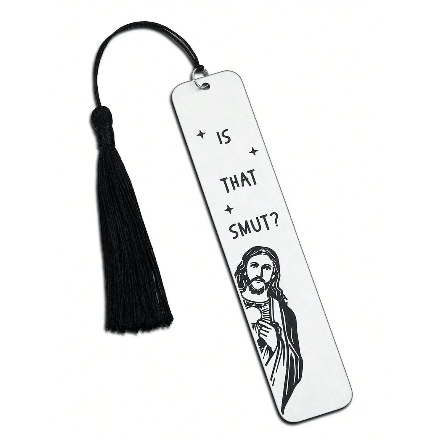 Casual Stainless Steel Bookmark with Engraved Cross, Multicolor Fringed Charm - Reading Accessory for Readers & Students, Bookmark Tassels, Tassel