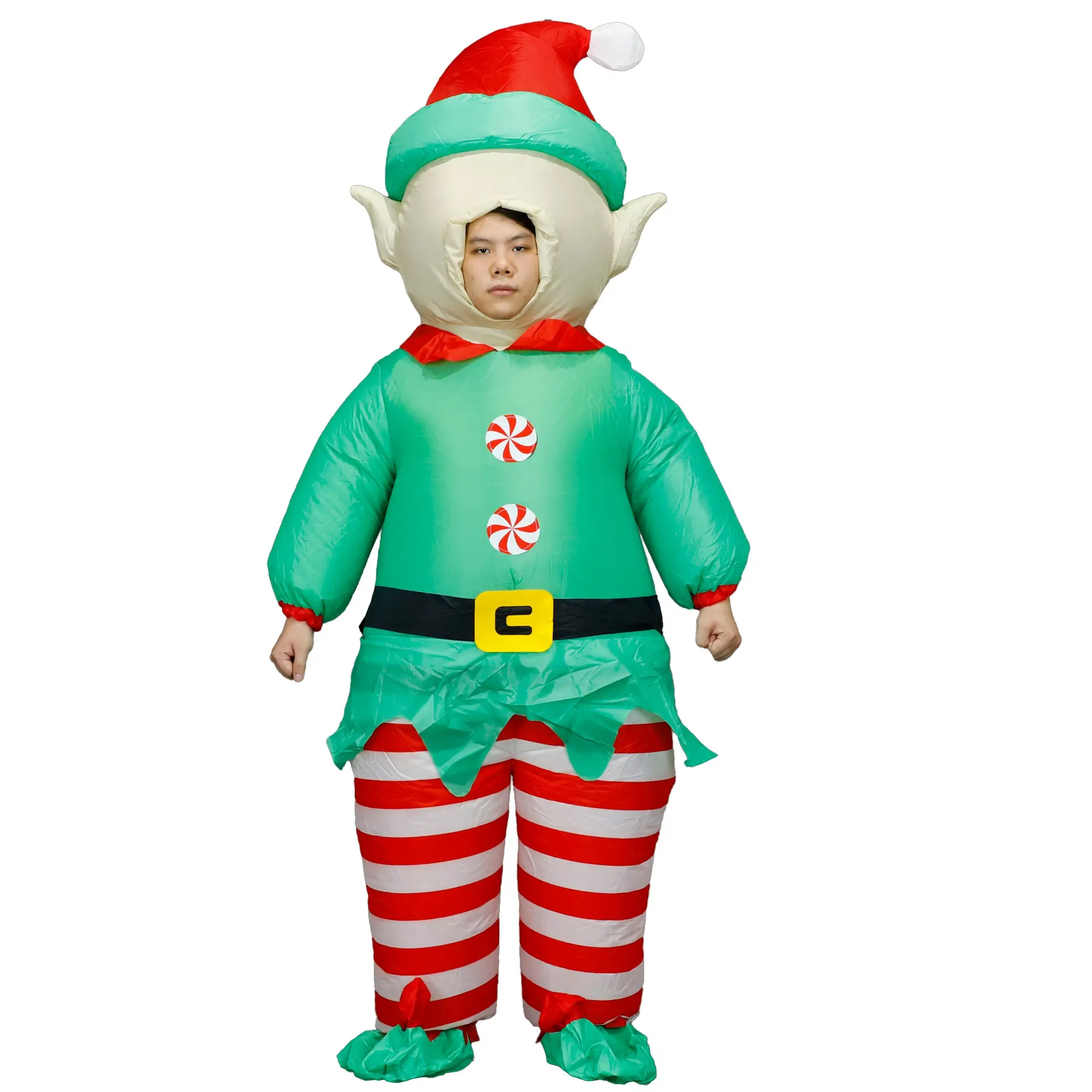 2026 Trendy Christmas Elf Inflatable Costume, Fun Inflatable Elf Set, Full Body Inflatable Dress for Christmas Party, Holiday Role Play