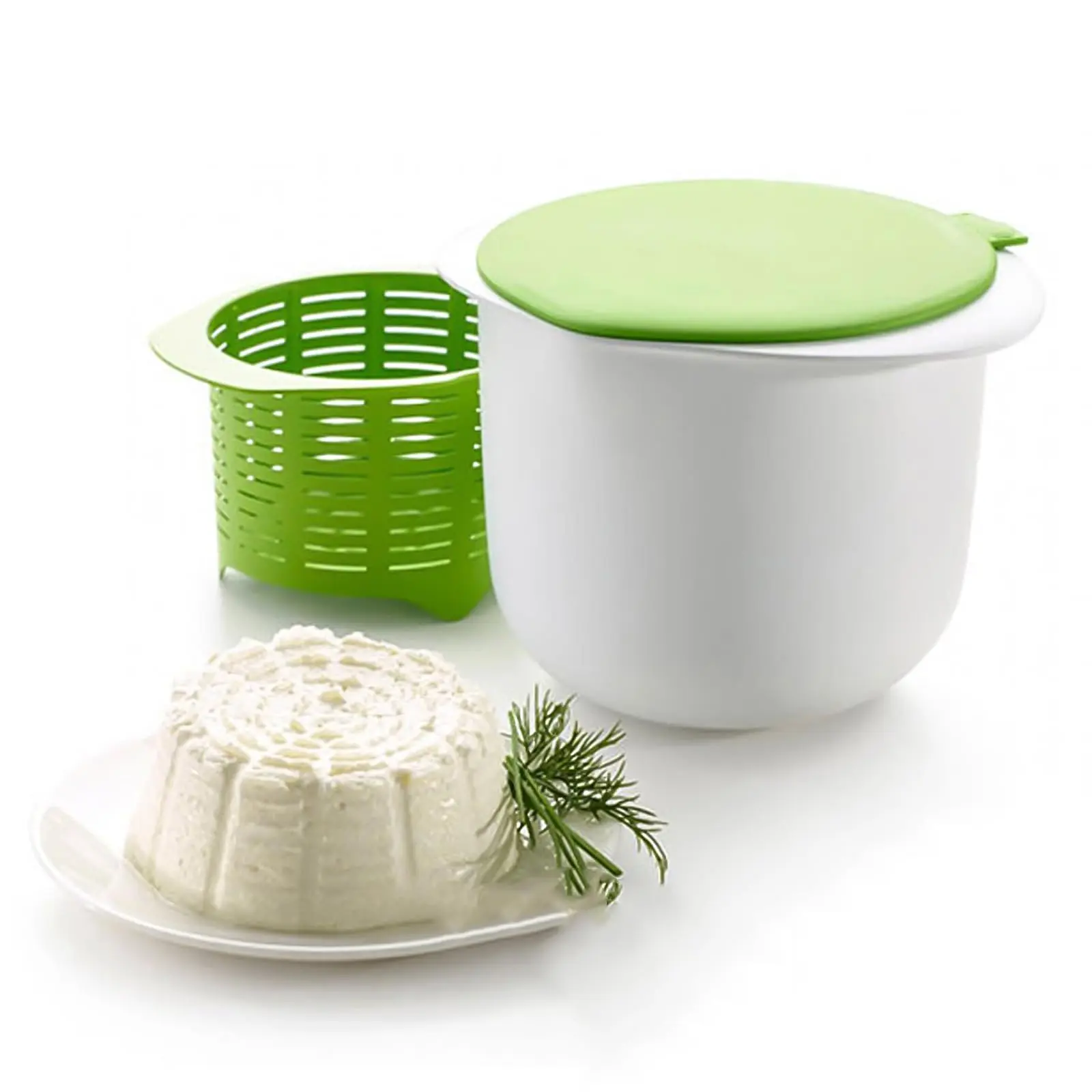 Making cheese set, including cheese mold set, cheese tofu press with filtering and drainage function, easy-to-use household cheese making products, green cheese mold press, Household Kitchen Supplies