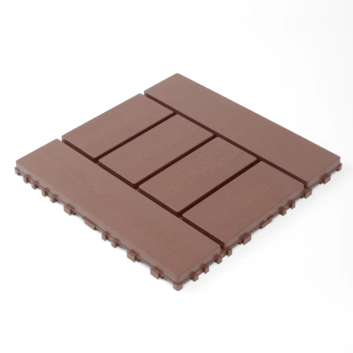 44-Piece Polypropylene (PP Material) Interlock Fit Deck Tiles, 12" Length 0.8" Height H-Style Click Parquet Flooring, Load-Bearing Easy-to-Install DIY Building Supplies for Indoor Balcony, Bathroom