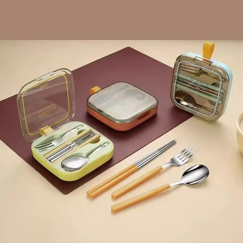 304 Stainless Steel Portable Cutlery Set, Creative Detachable Outdoor Travel Spoon Fork Chopsticks, Ideal for Camping and Hiking, Camping Picnic Tableware
