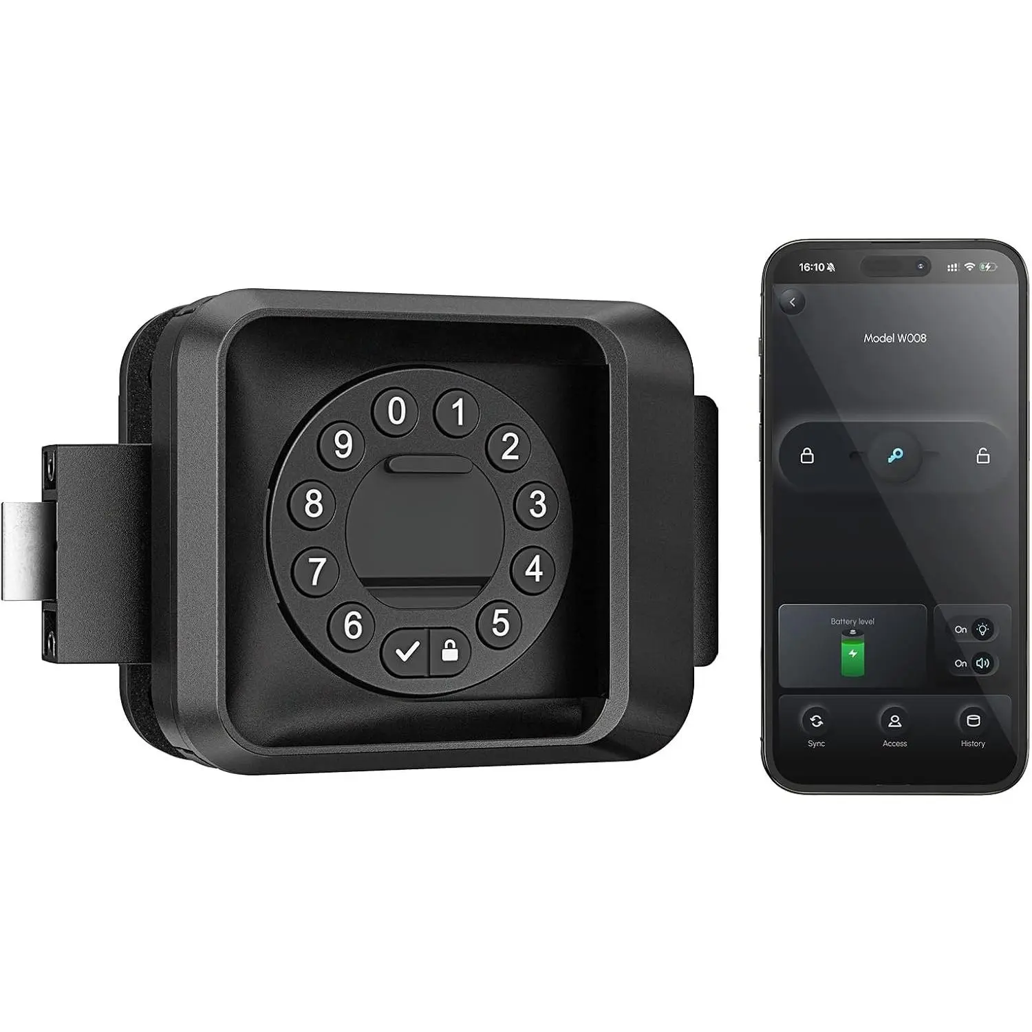 Smart RV Door Lock - Full Metal App Control Keyless Entry| Fits Most Trailers & 5th Wheels, App Operation, 100 ft Fob Access, 10-Digit Keypad, One-Time Passcodes