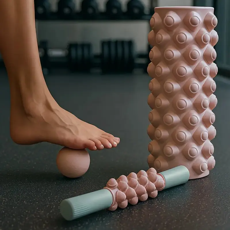 Three-In-One Foam Roller and Fascia Ball Set, Hollow Massage Roll, Muscle Recovery Tool, Ideal for Yoga, Pilates, Stretching, Training
