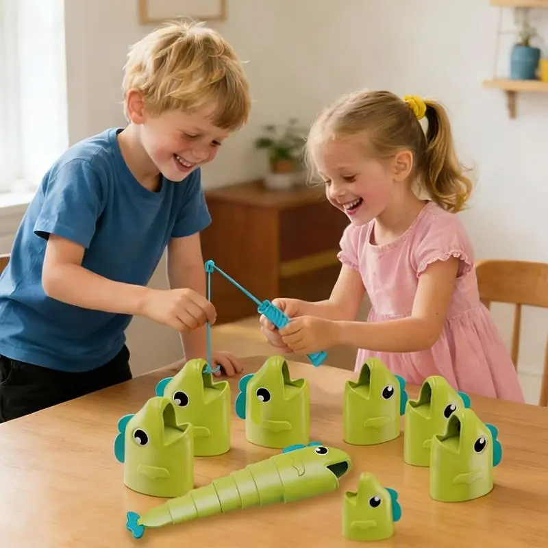 5pcs Telescopic Fishing Battle Tabletop Game Toy - Nitrosamine-Free, Fun Gameplay for 12+ Years, Enhances Hand-Eye Coordination, Reaction Speed, Memory Training, Observation via Telescopic Operations & Precise Captures, 12 Years Above