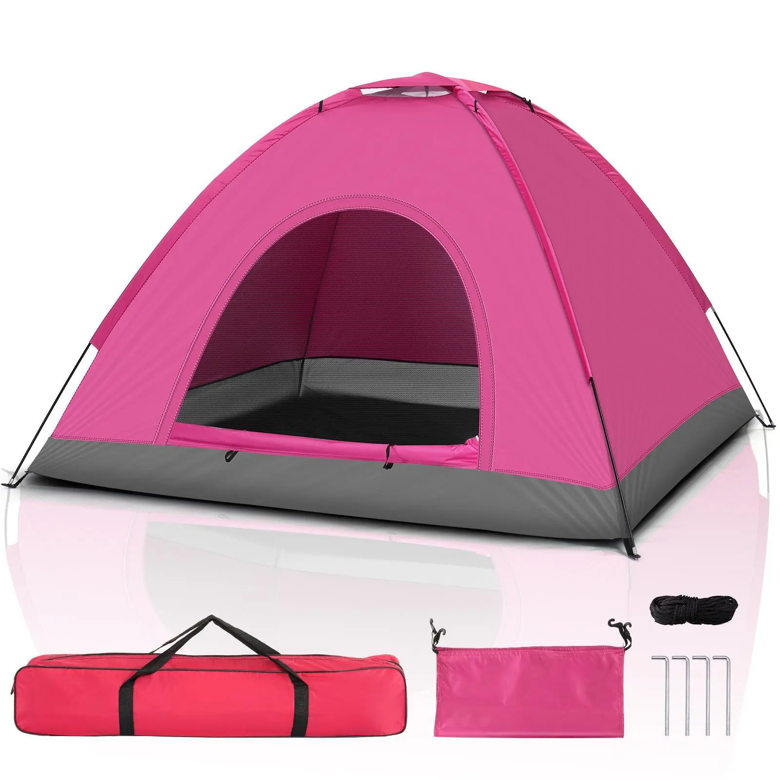 Outvita 2 Person Tent Waterproof Outdoor Camping Tent, Assembly Needed, w/ Carry Bag and Stakes Summervibes
