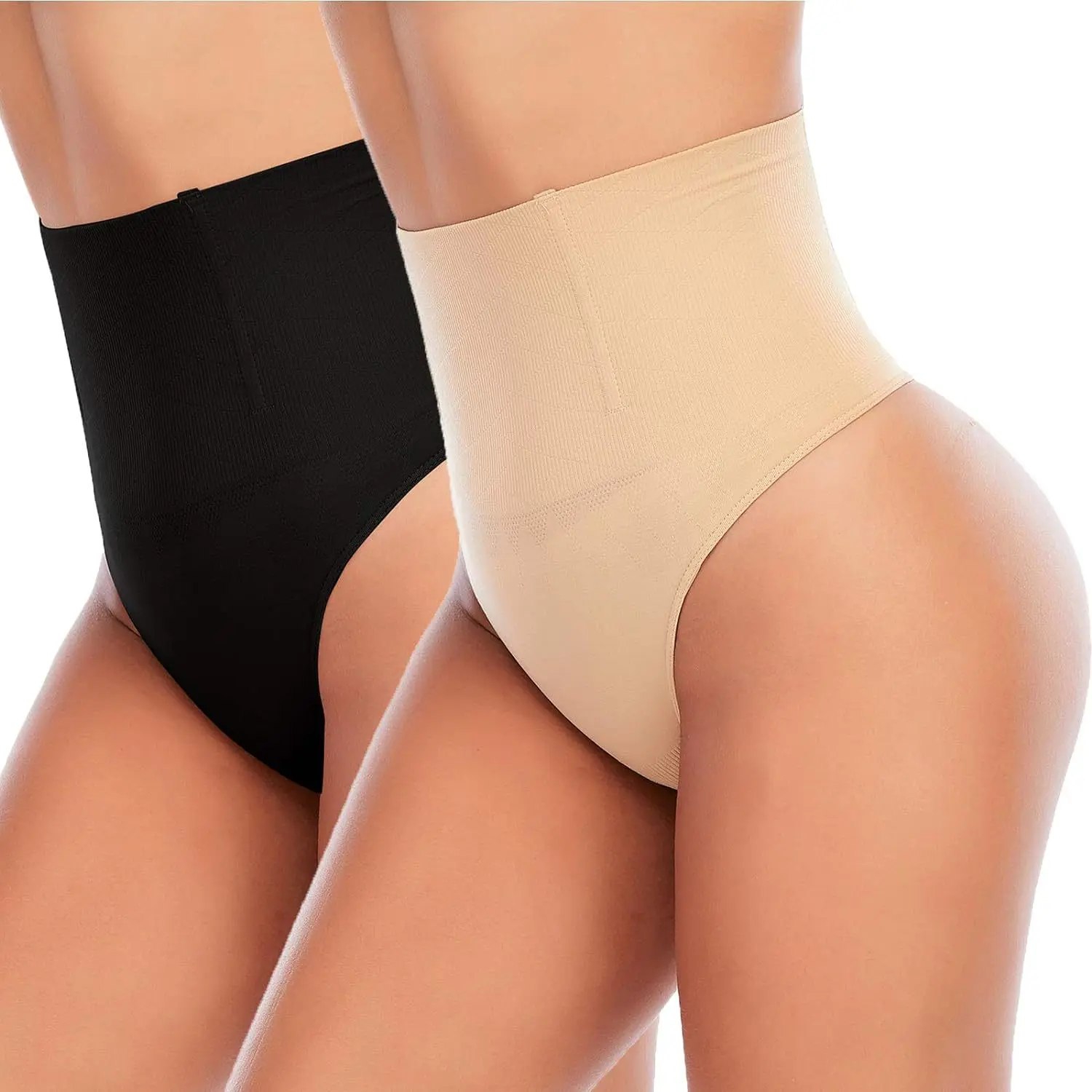 Chic High-Waist Thong Shapewear for Women, Basic Seamless Waist Trainer with Steel Bone for Elegant Compression & Butt Lift, Romantic, Fashion, Butt Lifted