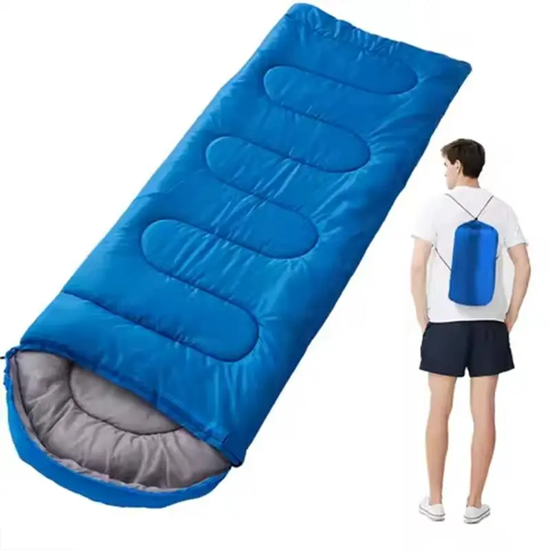 Lightweight Envelope Camping Sleeping Bag for Spring Summer, Single Person Hollow Cotton Warm Sleeping Bag, Compressible, Breathable, Waterproof