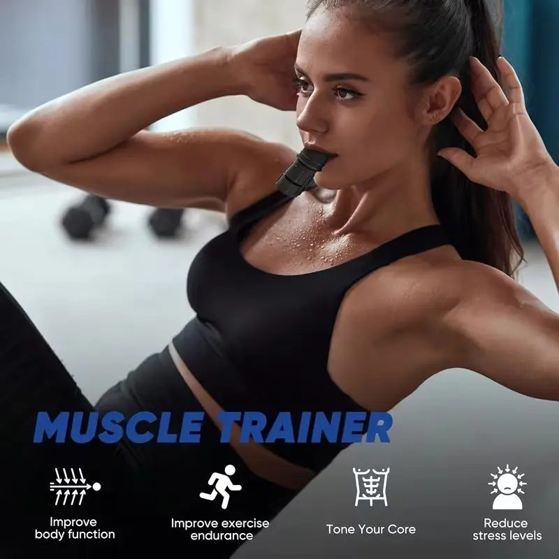 Adjustable Respiratory Trainer, Boost Lung Capacity, Portable Silicone Mouthpiece, Ideal for Running Swimming Cycling, Unisex Breath Resistance Training, Fitness Equipment