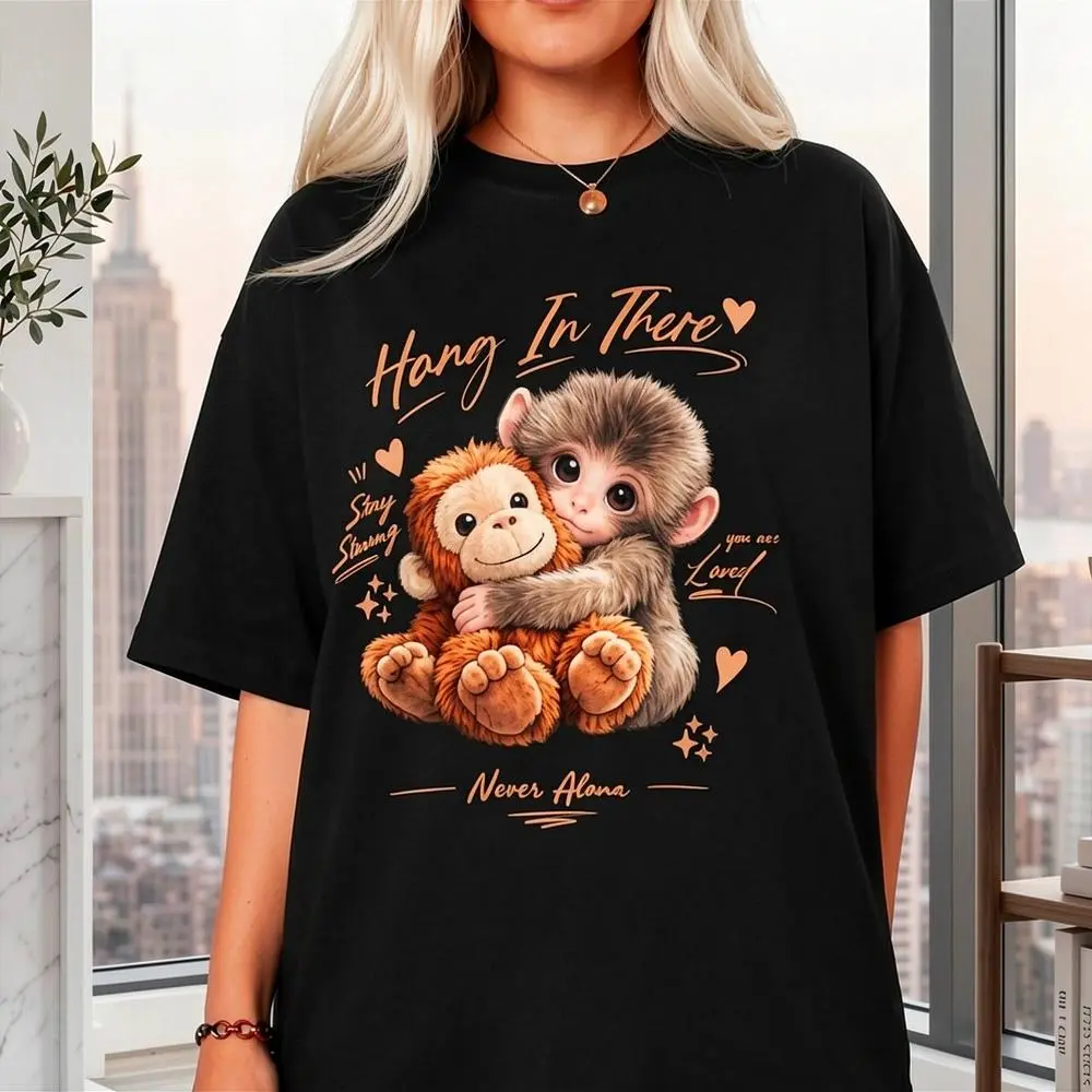 Adorable Cute Baby Monkey Punch Men Women T-Shirt