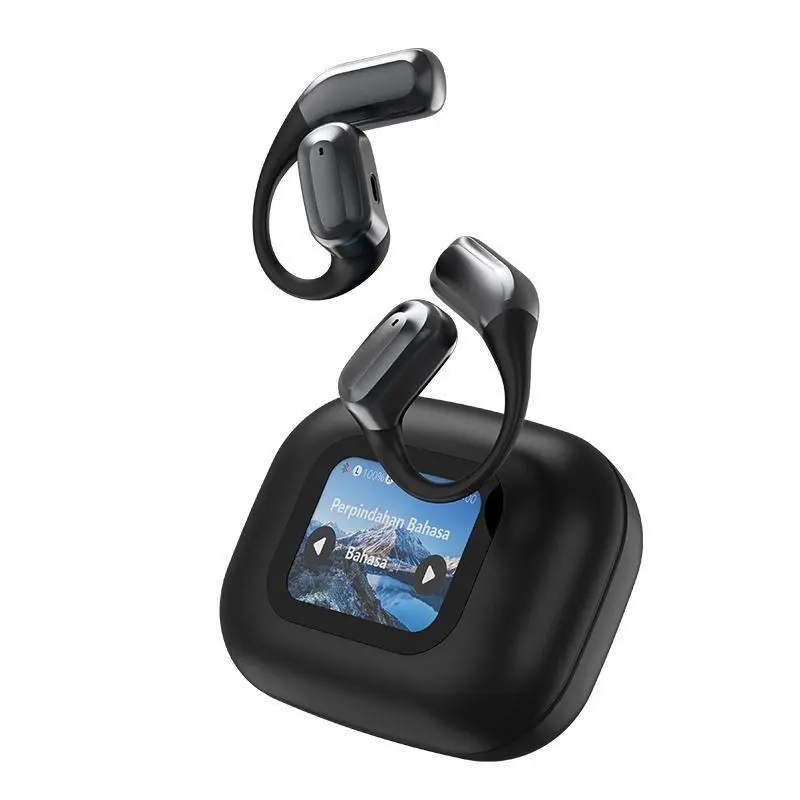 AI Real-Time Translation Wireless Earbuds with Full-Color Touch Screen, 5.4 Bluetooth Noise Cancelling Headphones with ENC Mic, 8-10H Playtime Lightweight Travel Gift