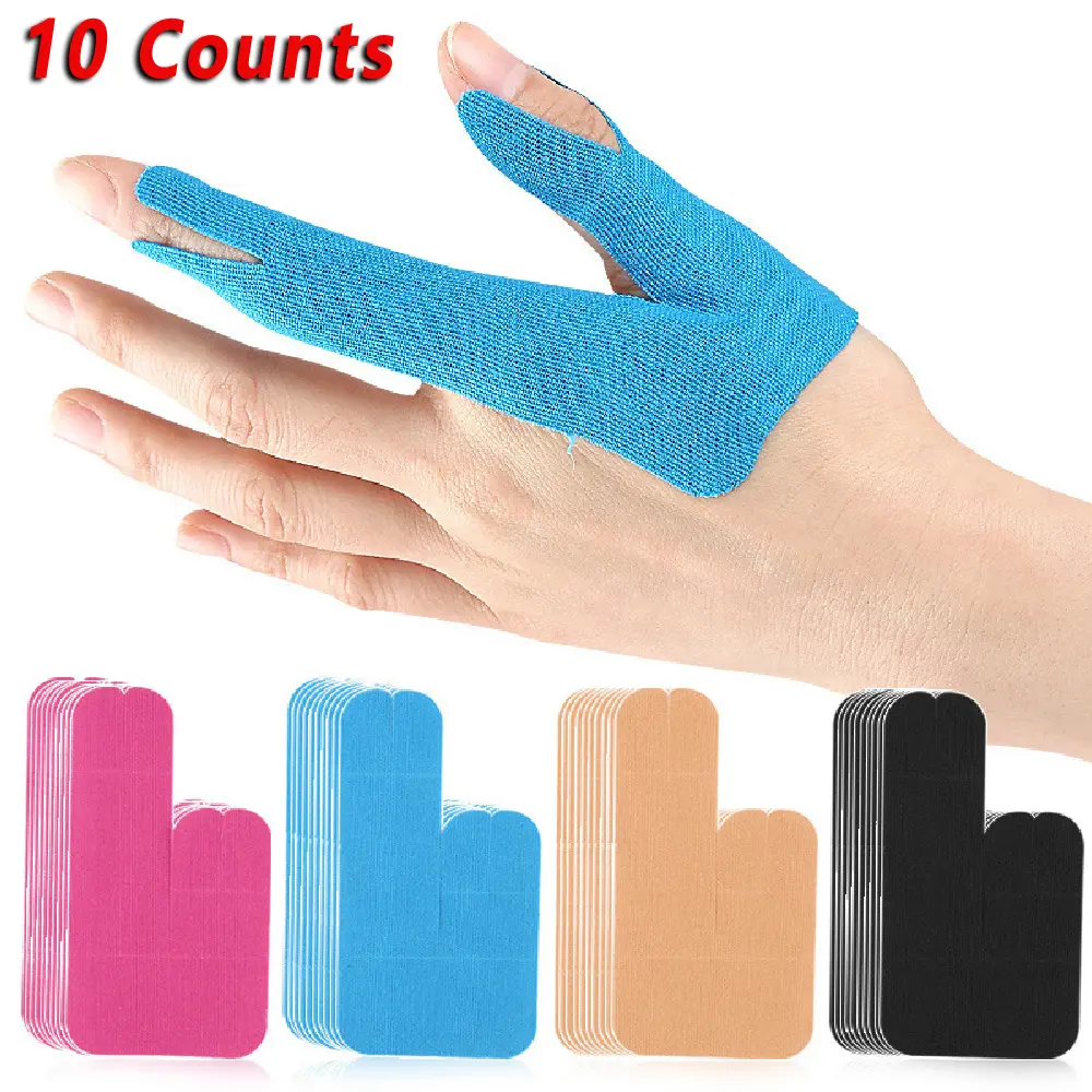 10PCS Elastic Precut Thumb Support Patches, Anti-Friction Sports Finger Bandages for Bowling, Billiards & Daily Hand Guard, Bowling Thumb Tape