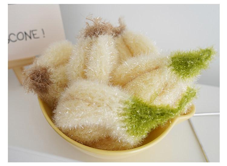 [3-Pack] Korean-style simulated avocado dishcloth, simulated toast bread dishcloth, simulated garlic head non-greasy cleaning cloth, easy to clean and lint-free household items