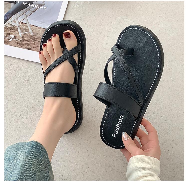 New summer women's slippers, fashionable and versatile, cross-toe slip-on sandals, non-slip, suitable for bathroom, bathing, and outdoor beach wear