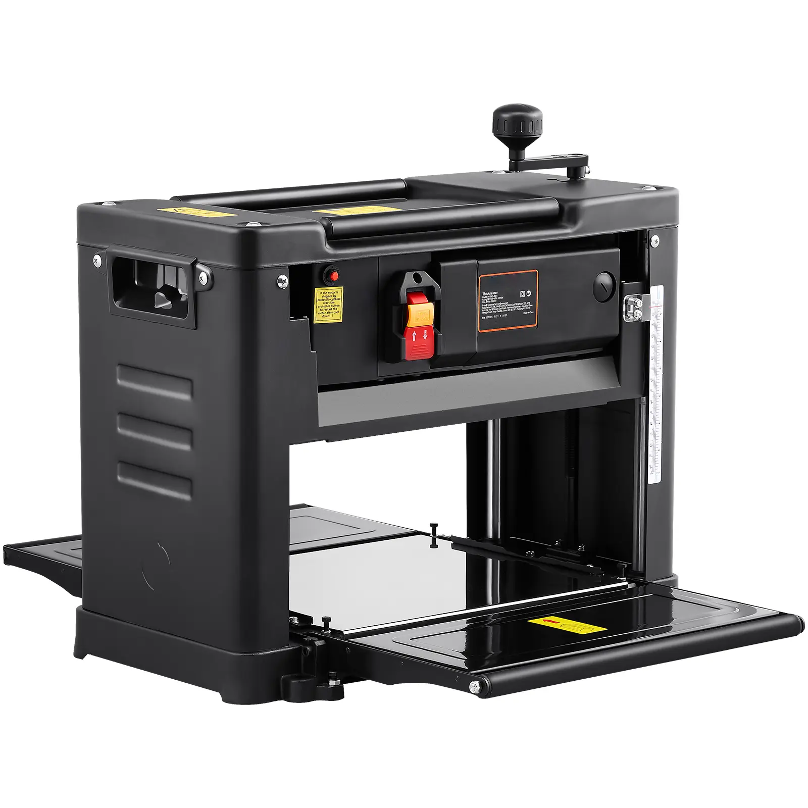 Thickness Planer, 13" Width Worktable Benchtop Planer, 15-Amp 2000W Powerful Motor, 12" Extended Infeeding Table, Single Speed, Two-Blade, Low Noise for both hard & soft wood material removal