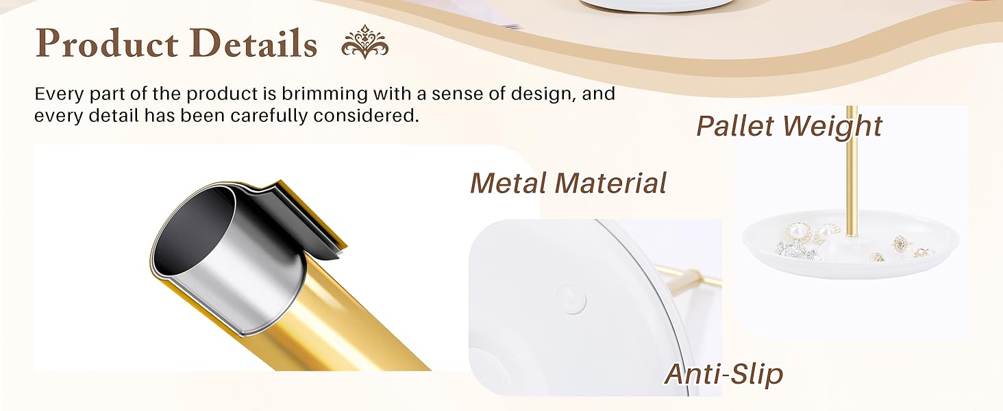 Bracelet Holder Display, Gold Jewelry Holder with 20 Movable Hooks Bracelet Stand Organizer, Jewelry Display Stand for Necklaces Bangles