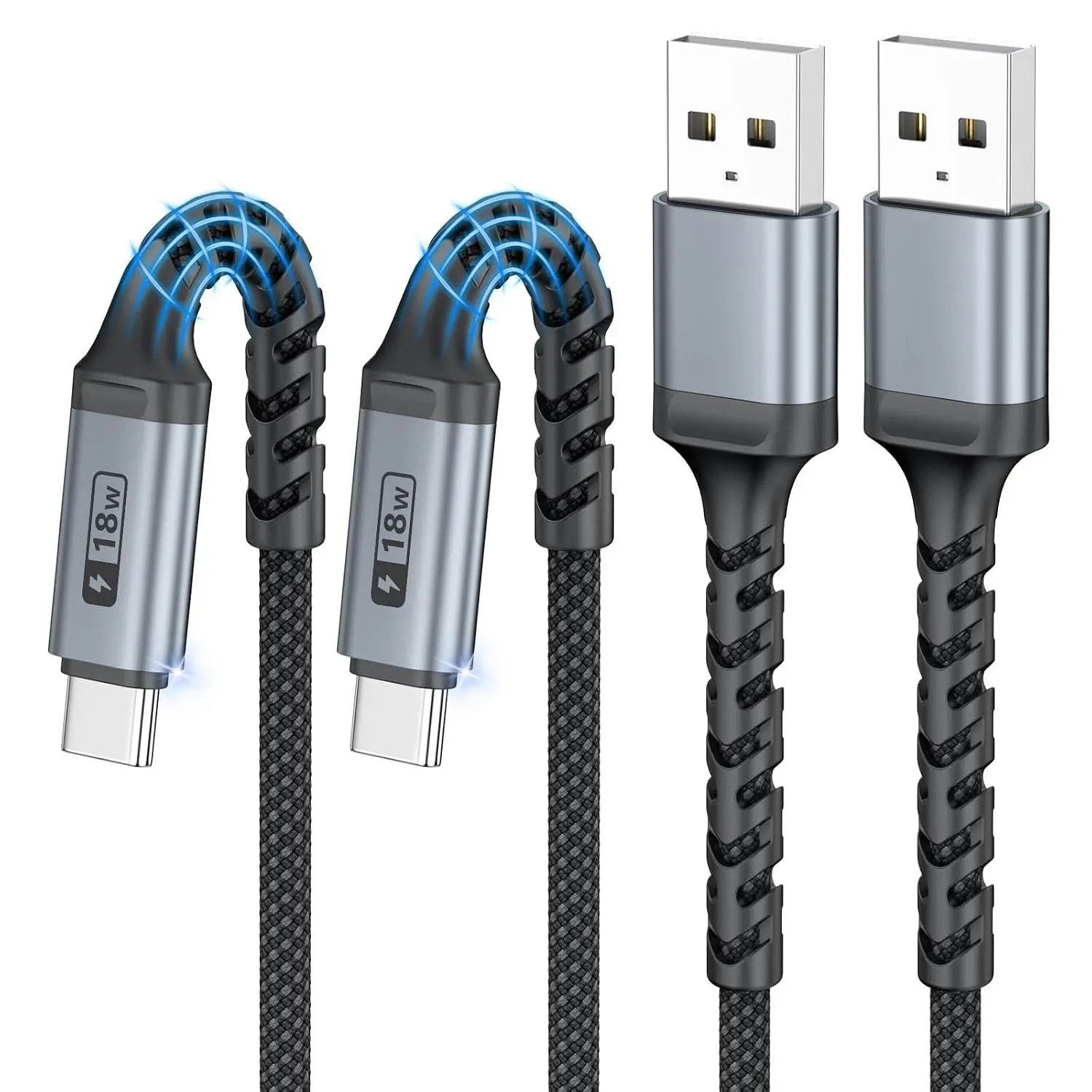 USB to USB C , 2Pack [0.8FT+0.8FT] 3A   Extra Durable USB-A to USB-C  for  /, Compatible with i-Phone 17 16 15 Series, , , Type-C Devices