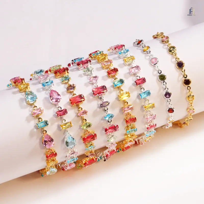 Women's Colorful Zircon Mixed Beads Bracelet Set - INS Style, Sweet Candy Design, Cute Dainty, Stackable, Daily Wear Spring Summer Fashion Accessory, Stackable Set