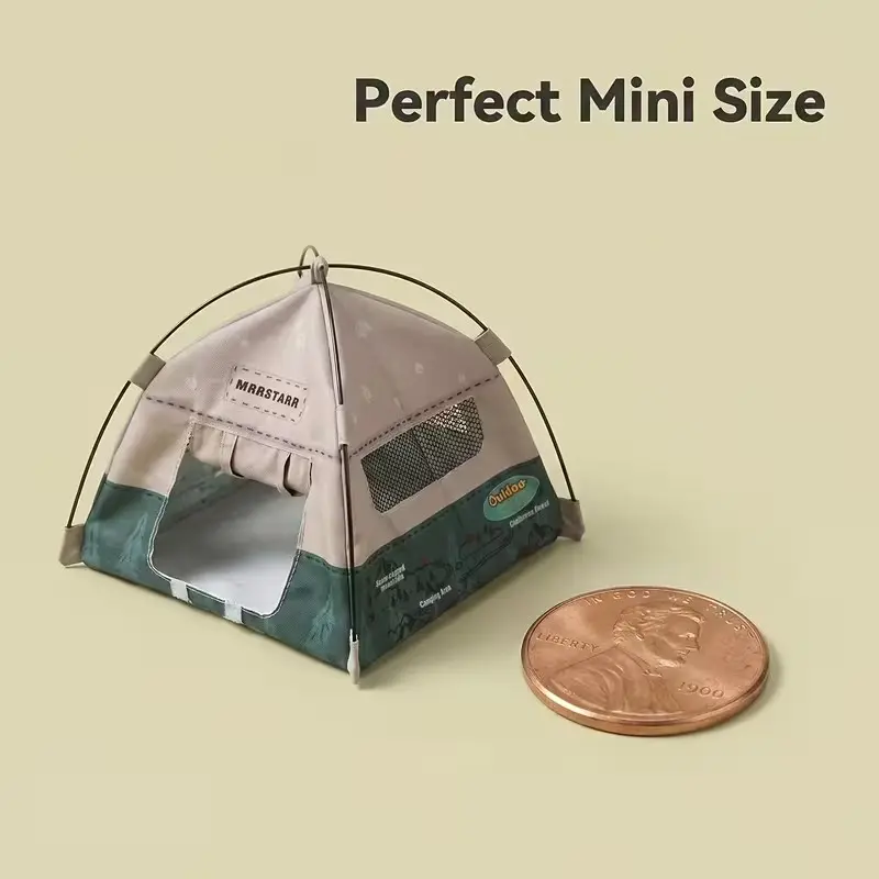 Mini Handmade Cabin Dollhouse Camping Tent Model Kit, DIY Miniature House Ornament, Perfect for Christmas, Halloween, Easter Decorations