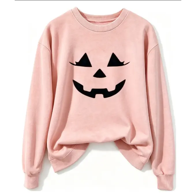 Halloween Sweatshirts for Women Cute Pumpkin Plus Size Sweatshirt Fashion Graphic Crewneck Long Sleeve Pullover
