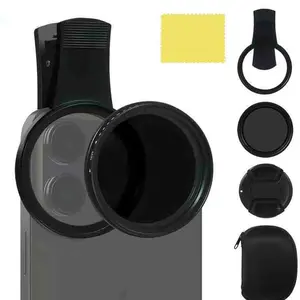 52mm Adjustable Nd Filter 2-400, Compatible with iPhone and Android, Cpl Polarizer Lens, Reduces Reflections, Durable Photography Accessory