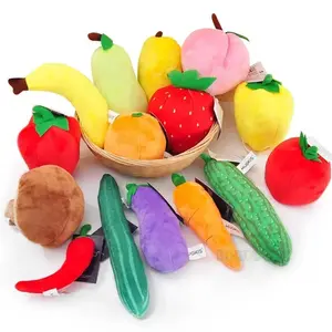 Simulation Fruits Vegetable Plush Toy Garlic Strawberry Broccoli Watermelon Pumpkin Soft Stuffed Plushie Doll Baby Education Toy