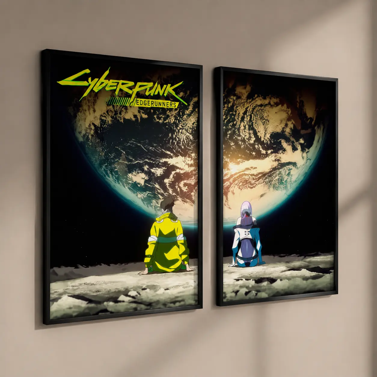 Cyber Neon Sci-Fi Canvas Wall Art - Dystopian Anime Style Posters for Bedroom, Gaming Room Home Decor